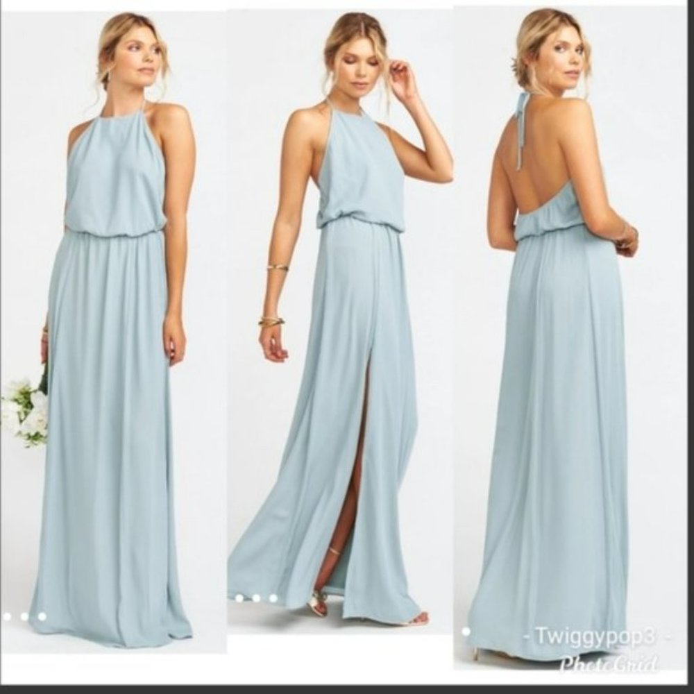 🌿 Show Me Your MuMu Heather Halter Dress Silver sage